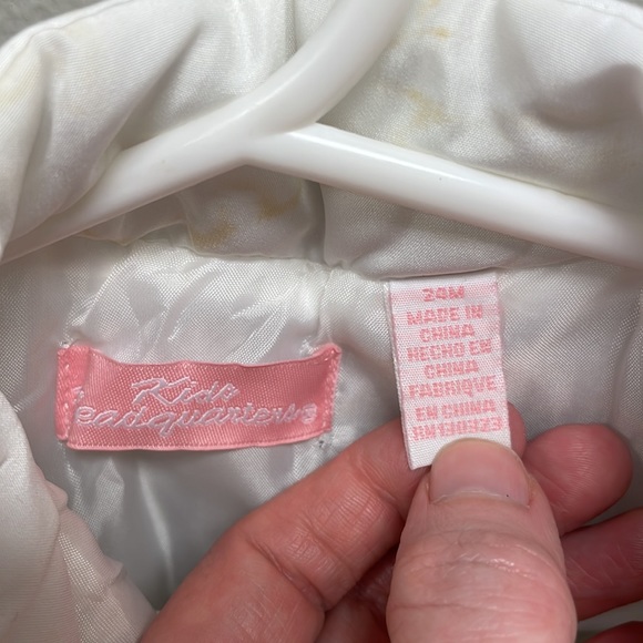 Kids Headquarters White Puffer Vest Sz 24m - Picture 3 of 5